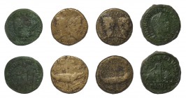 Ancient Roman Imperial Coins - Mixed Brozes [4]
1st century BC-3rd century AD. Group comprising: Augustus and Agrippa, crocodiles dupondii (2); Phili...