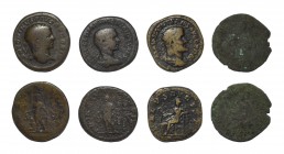 Ancient Roman Imperial Coins - Diadumenian to Maximinus - Ases [4]
3rd century AD. Group comprising: Diadumenian, as (emperor standing); Severus Alex...