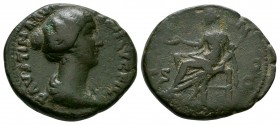 Ancient Roman Imperial Coins - Faustina I - Juno As
154-156 AD. Rome mint. Obv: FAVSTINA AVG ANTONINI AVG P P legend with draped bust right. Rev: IVN...