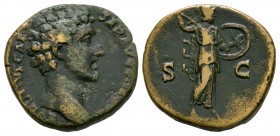 Ancient Roman Imperial Coins - Marcus Aurelius - Minerva As
171 AD. Rome mint. Obv: M ANTONINUS AVG TR P XXV legend with bare head right. Rev: COS II...
