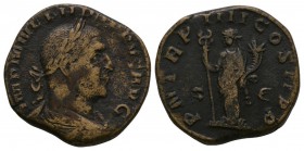 Ancient Roman Imperial Coins - Philip I - Felicitas Sestertius
247 AD. Rome mint. Obv: IMP M IVL PHILIPPVS AVG legend with laureate and draped bust r...