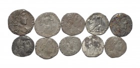 Ancient Roman Imperial Coins - Clipped Siliquae Group [10]
4th century AD. Group of siliquae, all with legends clipped away; various emperors and min...