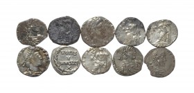 Ancient Roman Imperial Coins - Clipped Siliqua Group [10]
4th century AD. Group of siliquae, all with legends clipped away; various emperors and mint...