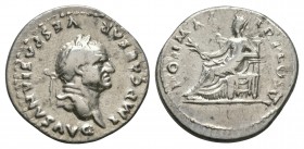 Ancient Roman Imperial Coins - Vespasian - Pax Denarius
75 AD. Rome mint. Obv: IMP CAESAR VESPASIANVS AVG legend with laureate head right. Rev: PON M...