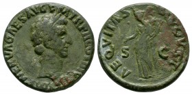 Ancient Roman Imperial Coins - Nerva - Aequitas As
97 AD. Rome mint. Obv: IMP NERVA CAES AVG P M TR P COS III P P legend with laureate head right. Re...