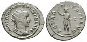 Ancient Roman Imperial Coins - Gordian III - Sol Antoninianus
241-243 AD. Rome mint. Obv: IMP GORDIANVS PIVS FEL AVG legend with radiate, draped and ...