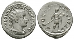 Ancient Roman Imperial Coins - Gordian III - Emperor Standing Antoninianus
242-244 AD. Rome mint. Obv: IMP GORDIANVS PIVS FEL AVG legend with radiate...