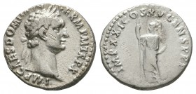 Ancient Roman Imperial Coins - Domitian - Minerva Denarius
90-91 AD. Rome mint. Obv: IMP CAES DOMIT AVG GERM P M TR P X legend with laureate head rig...