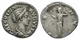 Ancient Roman Imperial Coins - Crispina - Venus Denarius
180-182 AD. Obv: CRISPINA AVGVSTA legend with draped bust right. Rev: VENVS legend with Venu...