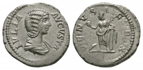 Ancient Roman Imperial Coins - Julia Domna - Venus Denarius
210 AD. Wife of Septimius Severus, Rome mint. Obv: IVLIA AVGVSTA legend with draped bust ...