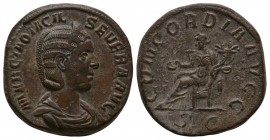 Ancient Roman Imperial Coins - Otacilia Severa - Concordia Sestertius
245-247 AD. Wife of Philip I, Rome mint. Obv: MARCIA OTACIL SEVERA AVG legend w...