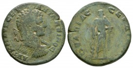 Ancient Roman Provincial Coins - Caracalla - Thrace - Asklepios Bronze
198-217 AD. Serdica mint. Obv: AYT K M AYR ANTWNEINOC legend with laureate, cu...