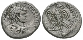 Ancient Roman Provincial Coins - Caracalla - Phoenicia - Eagle Tetradrachm
198-217 AD. Arados mint. Obv: AYT K M AY ANTWNEINOC CE legend with laureat...
