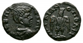 Ancient Roman Provincial Coins - Geta - Moesia Inferior - Eagle Bronze
198-209 AD. Marcianopolis mint. Obv: [? CE?T ?ETAC legend with bareheaded, dra...