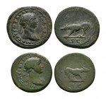 Ancient Roman Imperial Coins - Trajan - Quadrans [2]
107 AD. Rome mint. Obvs: IMP CAES NERVA TRAIAN AVG with laureate head right. Revs: she-wolf stan...