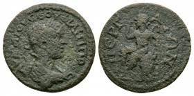 Ancient Roman Provincial Coins - Phillip II - Perga - Pamphilia - Pan Bronze
3rd century AD. Pamphilia. Obv: laureate bust right. Rev: figure seated ...