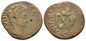 Ancient Roman Provincial Coins - Augustus - Spain - Carthago Nova - Priestly Implements As
1st century AD. Carthago Nova. Obv: laureate bust right. R...