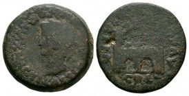 Ancient Roman Provincial Coins - Tiberius - Spain - Augusta Emerita - City Gate As
1st century AD. Augusta Emerita. Obv: laureate bust left. Rev: cit...