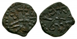 Anglo-Saxon Coins - Northumbria - Barbarous Styca
9th century AD. Obv: small cross with garbled legend. Rev: small cross with garbled legend. S. 872....