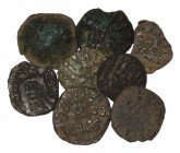 Anglo-Saxon Coins - Northumbria - Stycas and Sceatta Group [8]
8th-9th century AD. Group comprising: portrait/standard sceatta; Northumbria stycas (7...
