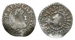 English Medieval Coins - Charles I - Oxford - Penny
1642-1646 AD. Obv: profile bust with I behind and CAROL D G M B F H REX legend with 'lis' mintmar...