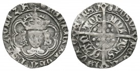 English Tudor Coins - Henry VII - Canterbury - Facing Bust Halfgroat
1495-1498 AD. Class IIIc. Obv: facing bust within tressure with HENRIC DI GRA RE...