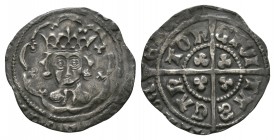 English Medieval Coins - Edward IV - Canterbury - Contemporary Forgery Halfgroat
1471-1483 AD. Second reign, contemporary forgery. Obv: facing bust i...