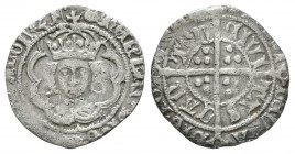 English Tudor Coins - Henry VII - Canterbury - Facing Bust Halfgroat
1486-1504 AD. Class IIIb. Obv: facing bust within tressure with HENRIC DI GRA RE...