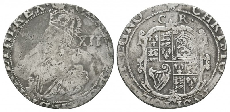 English Stuart Coins - Charles I - Tower - Shilling
1631-1632 AD. Group C, type...
