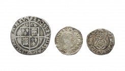English Tudor Coins - Elizabeth I to Charles I - Mixed Silvers [3]
16th-17th century AD. Group comprising: Elizabeth I, sixpence (1572, 'ermine'); Ja...