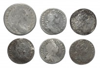 English Milled Coins - William III - 1696-1697 Shilling (Norwich) and Sixpences (including Bristol and Chester) [6]
Dated 1696-1697 AD. Mixed issues ...