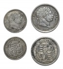 English Milled Coins - George III - 1817 - Shilling and Sixpence [2]
Dated 1817 AD. Last coinage. Obvs: profile bust with date below and GEOR III D G...