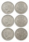 English Milled Coins - George VI - 1944/1946 - Halfcrowns [3]
Dated 1944, 1946 AD. Group comprising: first coinage, halfcrowns (3; 1944(2), 1946"). S...