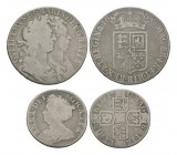 English Milled Coins - William & Mary and Anne - 1689/1711 - Halfcrown & Shilling [2]
Dated 1689, 1711 AD. Group comprising: William and Mary, halfcr...