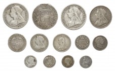 English Milled Coins - George III to Victoria - 1817-1901 - Mixed Silver Group [13]
Dated 1817-1901 AD. Group comprising: George III, sixpence (1817)...