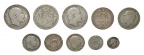 English Milled Coins - Edward VII to George V - 1902-1920 - Mixed Silver Group [10]
Dated 1902-1920 AD. Group comprising: Edward VII, halfcrowns (3; ...