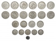 English Milled Coins - George V to George VI - 1921-1943 - Mixed Silver Group [22]
Dated 1921-1943 AD. Group comprising: George V, halfcrowns (9; 192...