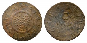 British Tokens - 17th Century - Suffolk - Ipswich Tavern - Token Farthing
Dated 1648 AD. Suffolk, Ipswich Tavern. Obv: bunch of grapes with AT THE IP...