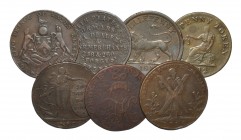 British Tokens - 18th-19th Century - Mixed Issues Group [7]
18th-19th century AD. Group comprising token halfpennies including: Edinburgh (1790); Poo...