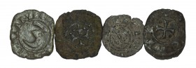 World Coins - Crusader Issues - Base Deniers [4]
12th-14th century AD. Group comprising: mixed issues and types. 3.13 grams total. [4, No Reserve]
F...