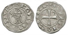 World Coins - Crusader Issues - Antioch - Bohemond IV - Denier
1201-1216 AD. Obv: profile bust left with crescent left and star right with +BOAMVNDVS...