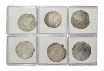 World Coins - Islamic - Rasulid - Animal Dirhams [6]
13th-15th century AD. Group comprising: inscription dirhams depicting animals including lion (4)...