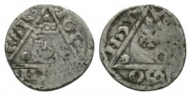 World Coins - John - Dublin / Roberd - Rex Halfpenny
1207-1211 AD. Third 'Rex' coinage. Obv: facing bust in triangle with IOHANNES R legend. Rev: cro...