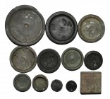 Coin Weights - Coin and Trade Weight Group [12]
17th-20th century AD. Group comprising: coins weights (2); circular trade weights (8, various sizes a...