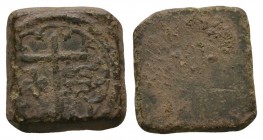 Coin Weights - France - Henry VI - Salut d'Or Square Weight
15th century AD. Obv: cross with eglantine lower left angle, within tressure. Rev: plain....