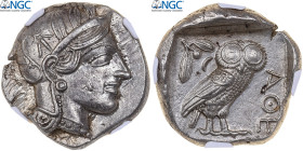 Attica, Tetradrachm, ca. 440-404 BC, Athens, Silver, NGC, Ch AU, SNG-Cop:31
