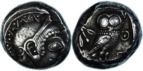 Attica, Tetradrachm, ca. 485-480 BC, Athens, Silver, NGC, XF 2/5-4/5, HGC:4-1591