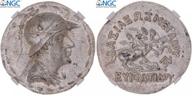 Baktrian Kingdom, Eukratides I, Tetradrachm, ca. 170-145 BC, Silver, NGC, MS