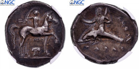 Calabria, Didrachm, ca. 280-272 BC, Tarentum, Silver, NGC, VF 4/5-4/5