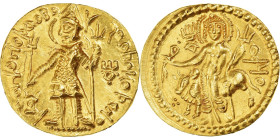 Coin, Kushan Empire, Vasudeva I, Dinar, 190-230, MS(63), Gold
